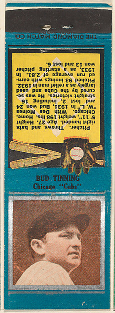 :Bud Tinning Chicago Cubs from the Baseball Players Match Co-16x12"(A3) Poster