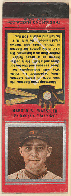 :Harold B. Warstler Philadelphia Athletics from the Baseball-16x12"(A3) Poster