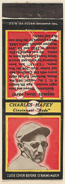 :Charles Hafey Cincinnati Reds from the Baseball Players Mat-16x12"(A3) Poster