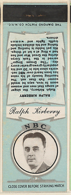 :Ralph Kirberry from NBC Radio Stars Match Cover design seri-16x12"(A3) Poster