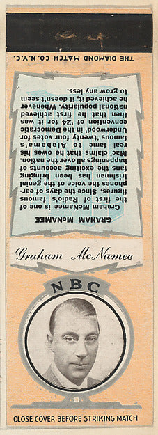 :Graham McNamee from NBC Radio Stars Match Cover design seri-16x12"(A3) Poster