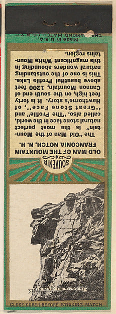 :Old Man of the Mountain from New England Souvenir Views Mat-16x12"(A3) Poster