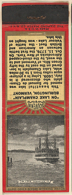 :Lake Champlain Vermont from New England Souvenir Views Matc-16x12"(A3) Poster