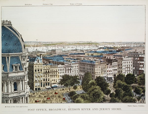 Post Office Broadway Hudson River and Jersey Shore after 187, Poster Print Wall Art
