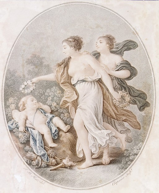 L'Amour couronné par les Graces 1770–1805-Alexandre Chaponnie, Poster Print Wall Art
