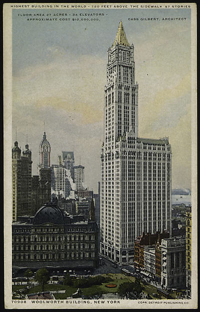 Woolworth Building New York 1911–13-, Poster Print Wall Art