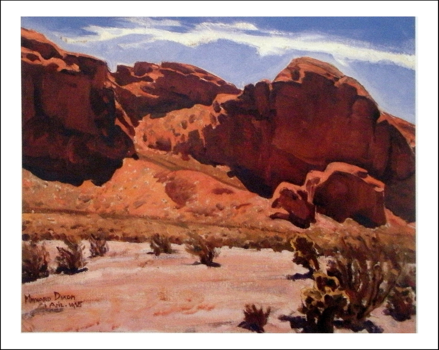 Classic Vintage Landscape by Maynard Dixon, Classic American Western Art, 16x12" (A3) Poster Print