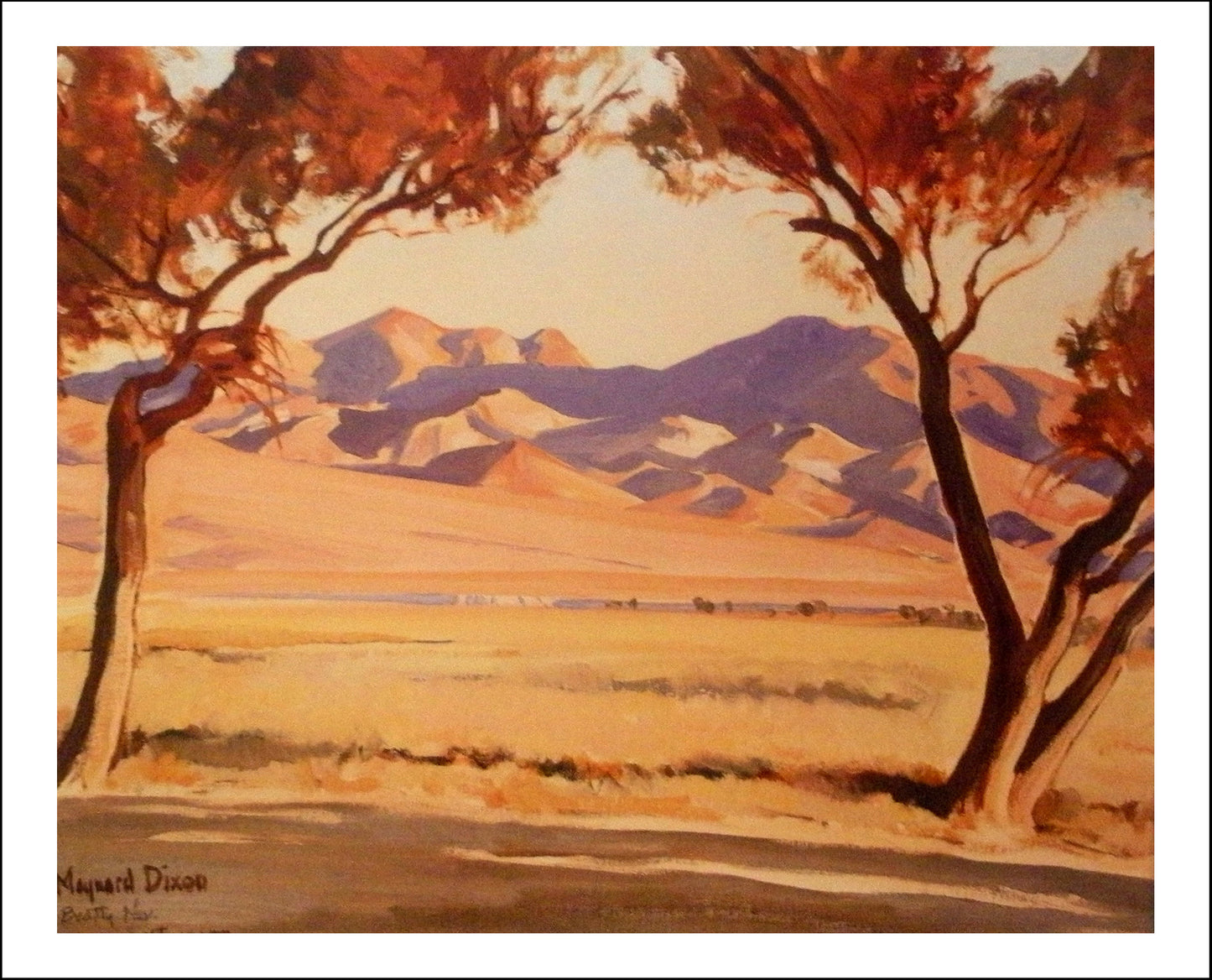 Classic Vintage Landscape by Maynard Dixon, Classic American Western Art, 16x12" (A3) Poster Print