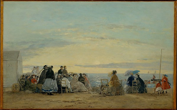 Eugène Boudin:On the Beach Sunset 1865-16x12"(A3) Poster