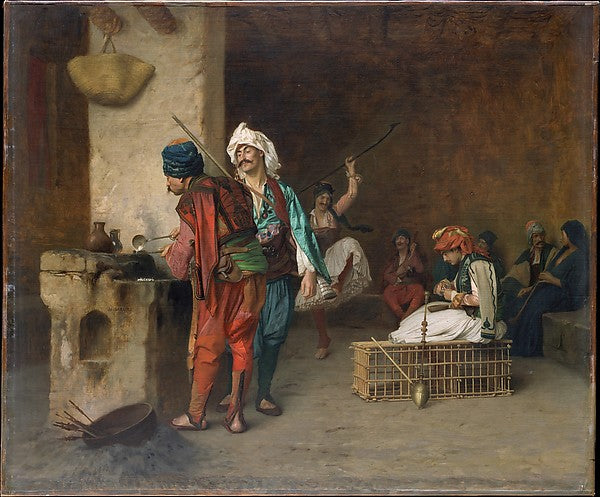 Jean-Léon Gérôme:Cafe House Cairo 1884 or earlier-16x12"(A3) Poster