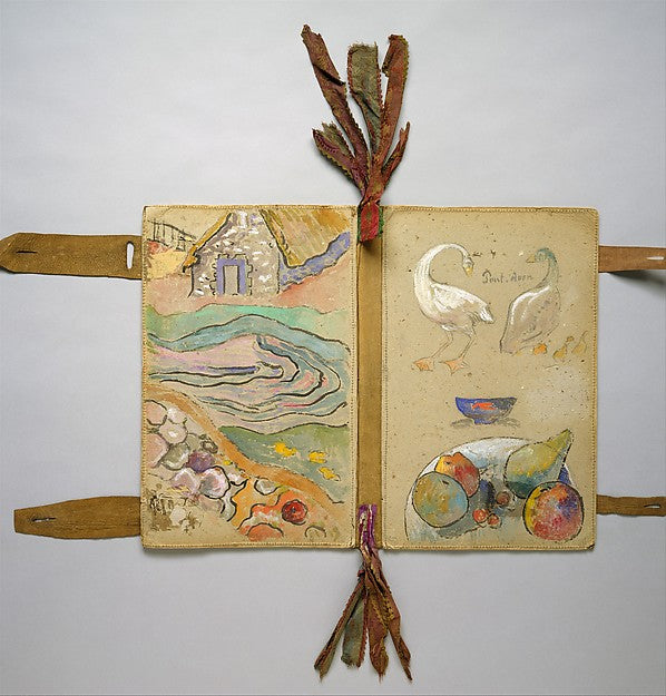 The Artist's Portfolio Pont Aven 1894-Paul Gauguin, Poster Print Wall Art
