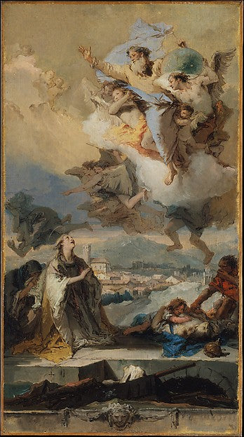 Giovanni Battista Tiepolo:Saint Thecla Praying for the Plagu-16x12"(A3) Poster