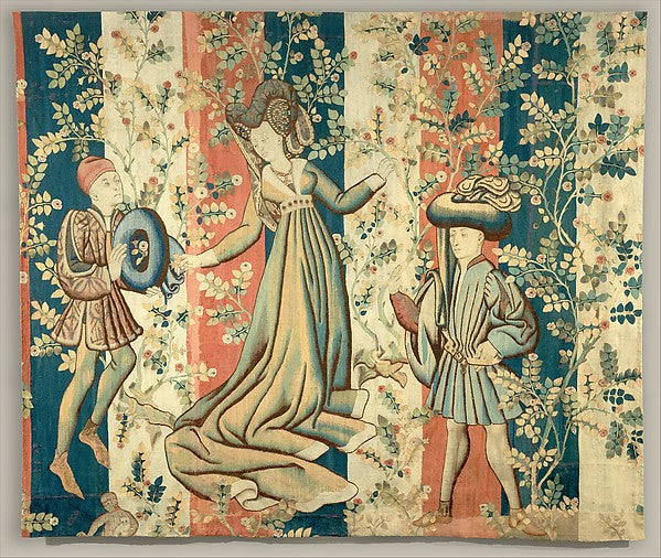 :Courtiers in a Rose Garden: A Lady and Two Gentlemen c1440–-16x12"(A3) Poster