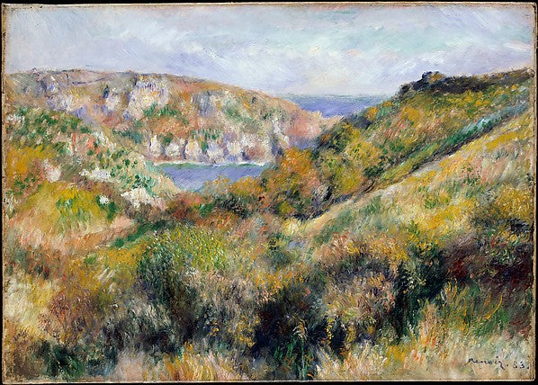 Auguste Renoir:Hills around the Bay of Moulin Huet Guernsey -16x12"(A3) Poster