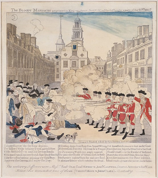 The Boston Massacre 1770-Paul Revere Jr., Poster Print Wall Art