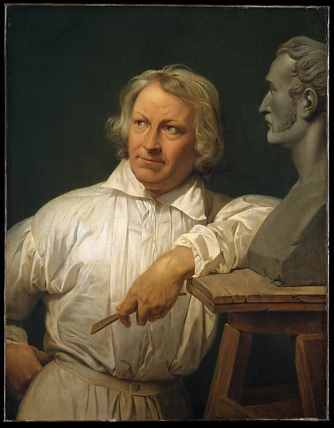 Horace Vernet:Bertel Thorvaldsen with the Bust of Horace Ver-16x12"(A3) Poster