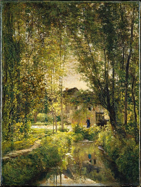 Charles-François Daubigny:Landscape with a Sunlit Stream c18-16x12"(A3) Poster