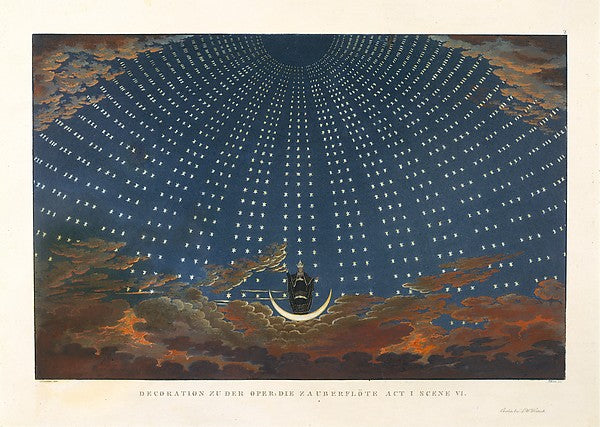 Design for The Magic Flute: The Hall of Stars in the Palace o, Poster Print