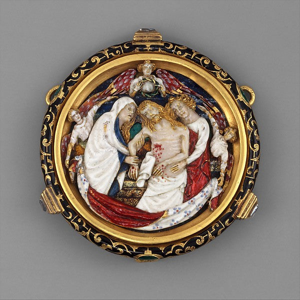 :The Dead Christ with the Virgin Saint John and Angels c1390-16x12"(A3) Poster