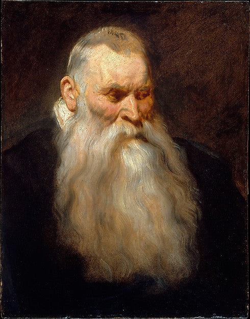 Anthony van Dyck:Study Head of an Old Man with a White Beard-16x12"(A3) Poster