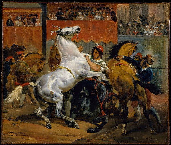 Horace Vernet:The Start of the Race of the Riderless Horses -16x12"(A3) Poster