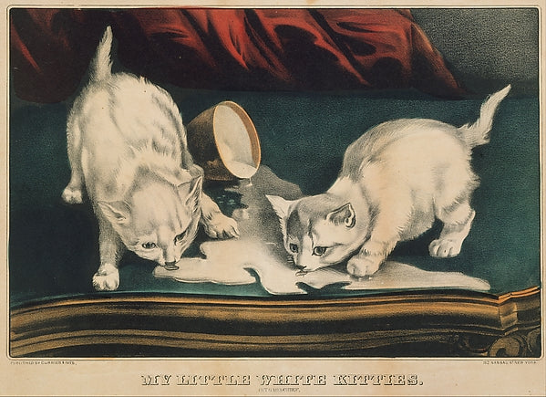 My Little White Kitties – Into Mischief 1871-, Poster Print Wall Art