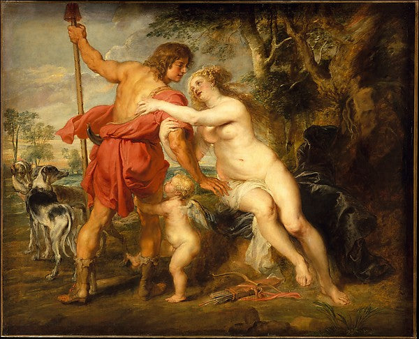 Peter Paul Rubens:Venus and Adonis probably mid-1630s-16x12"(A3) Poster
