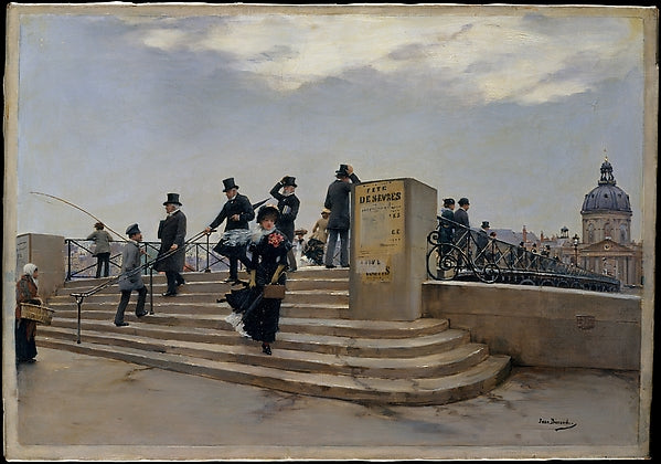 Jean Béraud:A Windy Day on the Pont des Arts c1880–81-16x12"(A3) Poster