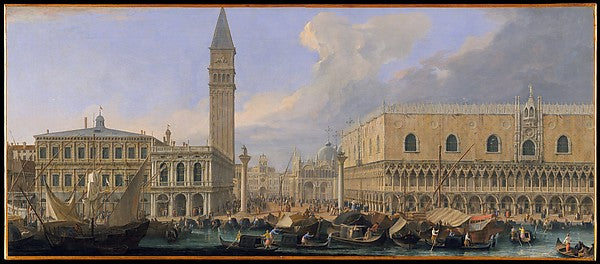 Luca Carlevaris:The Molo Venice from the Bacino di San Marco-16x12"(A3) Poster