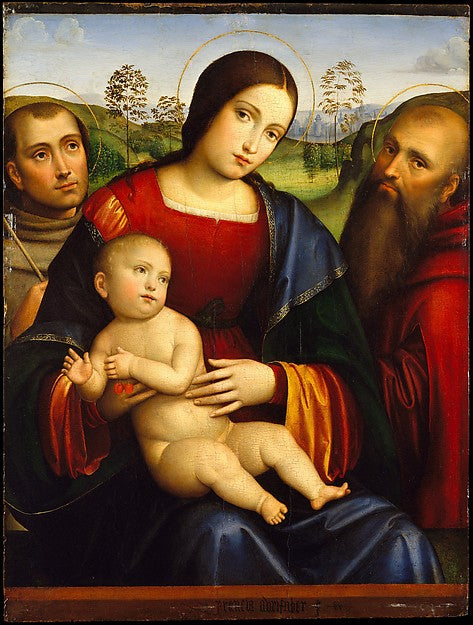 Francesco Francia:Madonna and Child with Saints Francis and -16x12"(A3) Poster