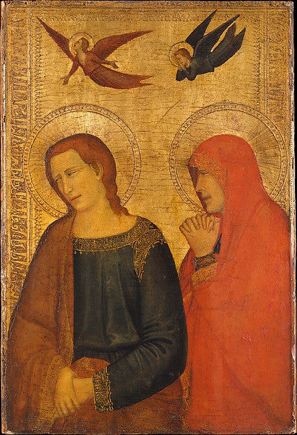 Italian, Neapolitan Follower of Giotto:Saints John the Evang-16x12"(A3) Poster