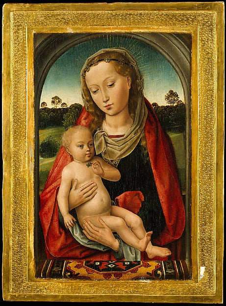 Follower of Hans Memling:Virgin and Child c1487-16x12"(A3) Poster