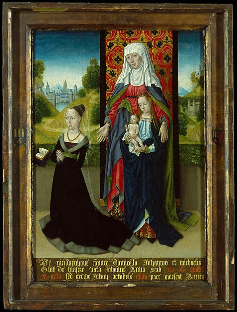 Master of the Saint Ursula Legend:Virgin and Child with Sain-16x12"(A3) Poster