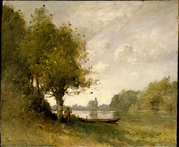 Paul-Désiré Trouillebert:A Pond near Nangis 1880–95-16x12"(A3) Poster