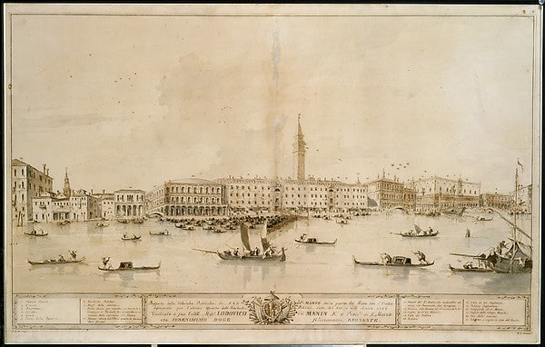 Francesco Guardi:Panorama of Venice from the Bacino di San M-16x12"(A3) Poster
