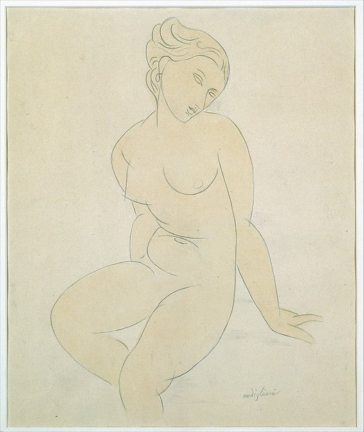 Attributed to Amedeo Modigliani:Seated Female Nude c1917-16x12"(A3) Poster