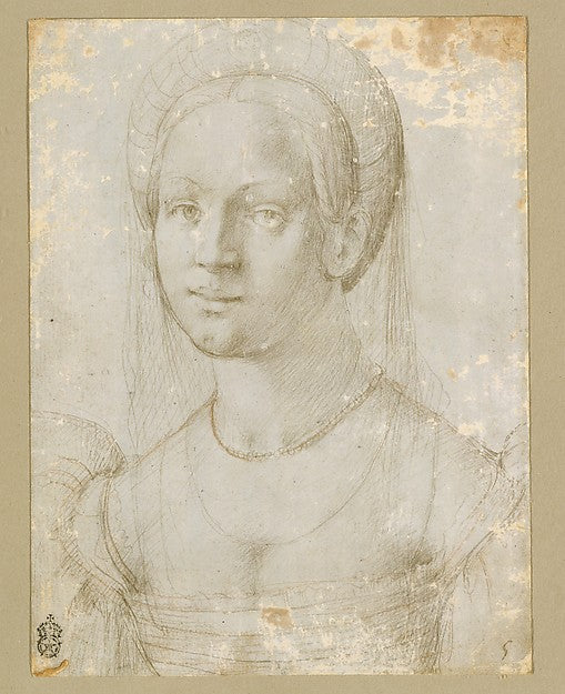 Attributed to Pier Francesco Foschi:Portrait of a Young Woma-16x12"(A3) Poster