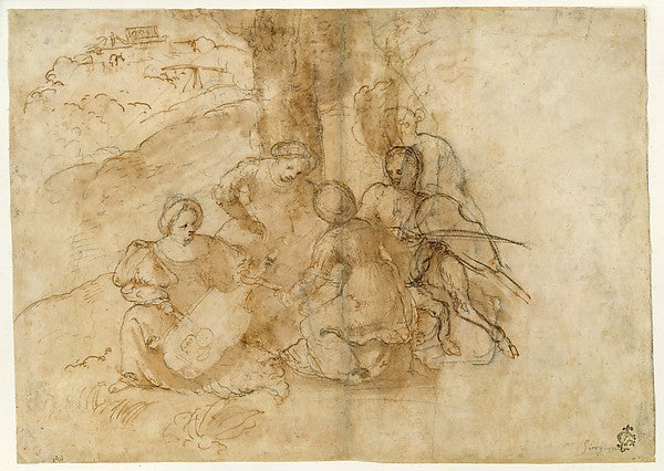 Girolamo Romanino:Concert champêtre c1520–30-16x12"(A3) Poster