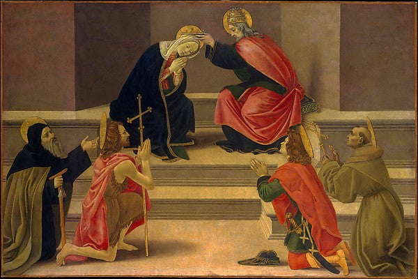 Follower of Botticelli:The Coronation of the Virgin -16x12"(A3) Poster