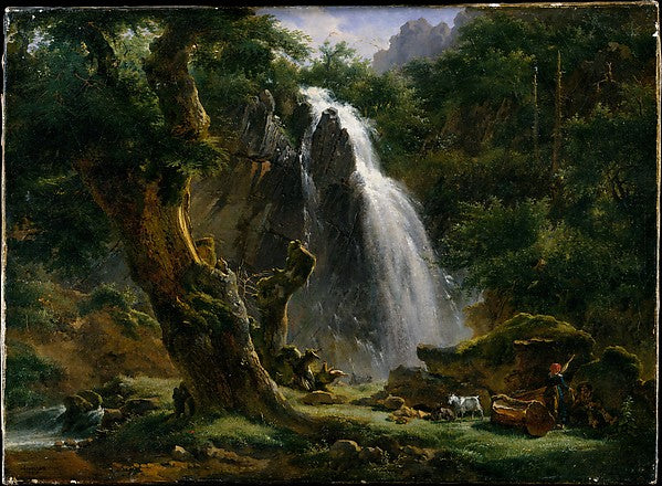 Achille-Etna Michallon:Waterfall at Mont-Dore 1818-16x12"(A3) Poster