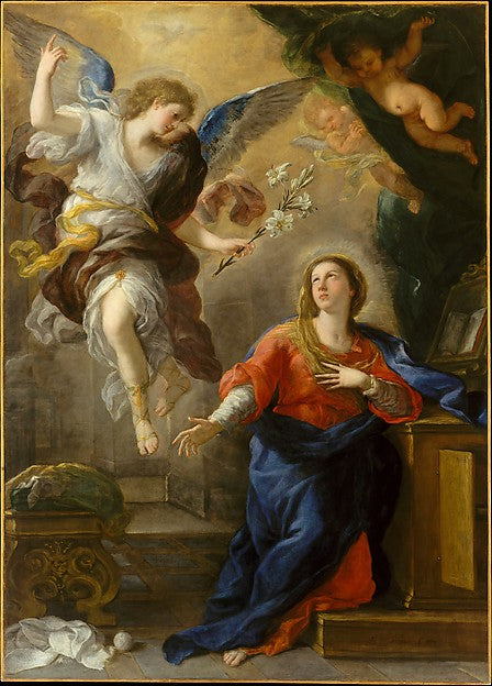 Luca Giordano:The Annunciation 1672-16x12"(A3) Poster