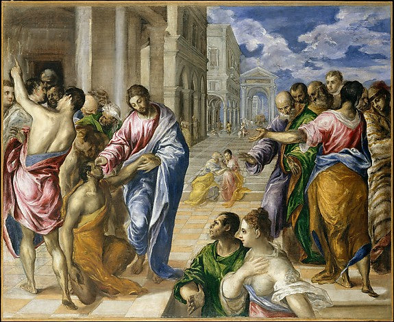 El Greco 1540/41–1614 Toledo):Christ Healing the Blind c157-16x12"(A3) Poster