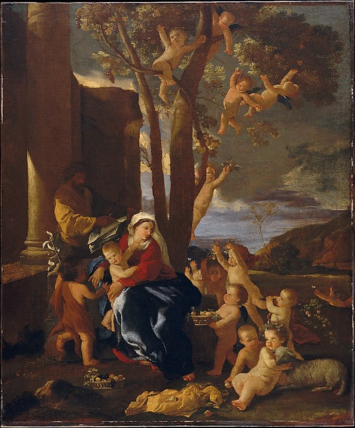 Nicolas Poussin:The Holy Family with Saint John the Baptist -16x12"(A3) Poster
