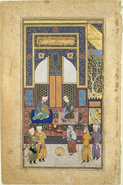 Painted by Shaikh Zada:"Interior Reception" Folio 36r from a-16x12"(A3) Poster