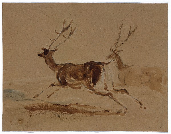 Two Stags Running 1820–73-Sir Edwin Henry Landseer,16x12"(A3) Poster