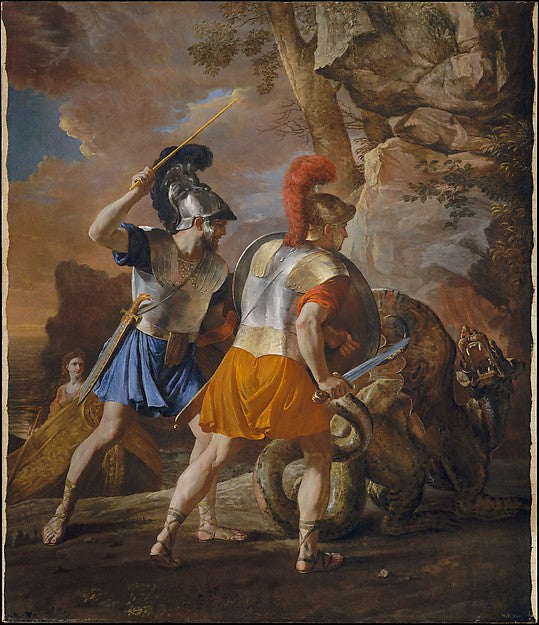 Nicolas Poussin:The Companions of Rinaldo c1633-16x12"(A3) Poster