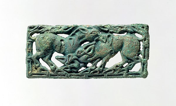 Belt Plaque with Fighting Stallions 2nd cent B.C., Poster Print