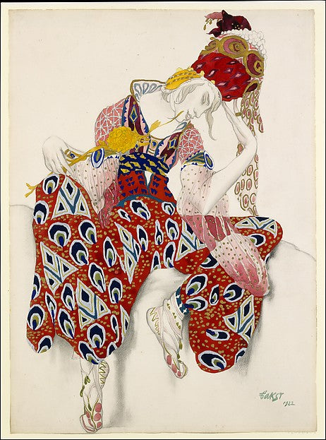 Costume Study for Vaslav Nijinsky in the Role of Iksender in t,16x12"(A3) Poster