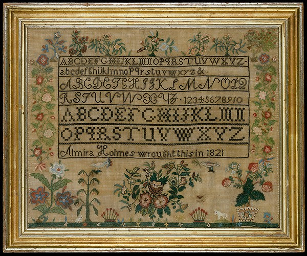 Embroidered sampler 1821 Almira Holmes, Poster Print Wall Art