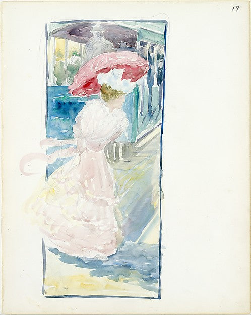 Maurice Brazil Prendergast:Large Boston Public Garden Sketch-16x12"(A3) Poster